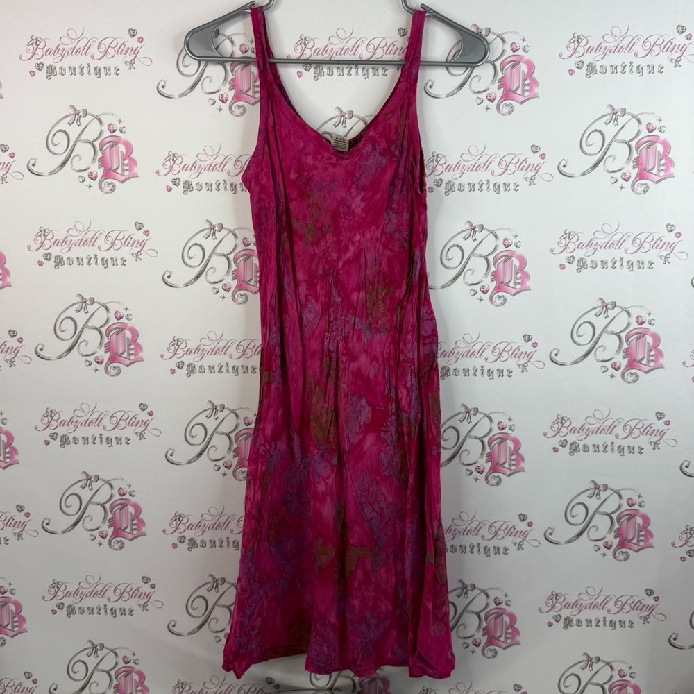 Ginger snap dress tie dye flowy Hawaii Hawaiian 🌺 Elegant Pink Lace Midi Dress